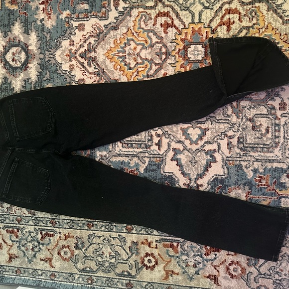 Abercrombie CURVE LOVE SKINNY STRAIGHT JEANS IN BLACK size 23 - Picture 2 of 3
